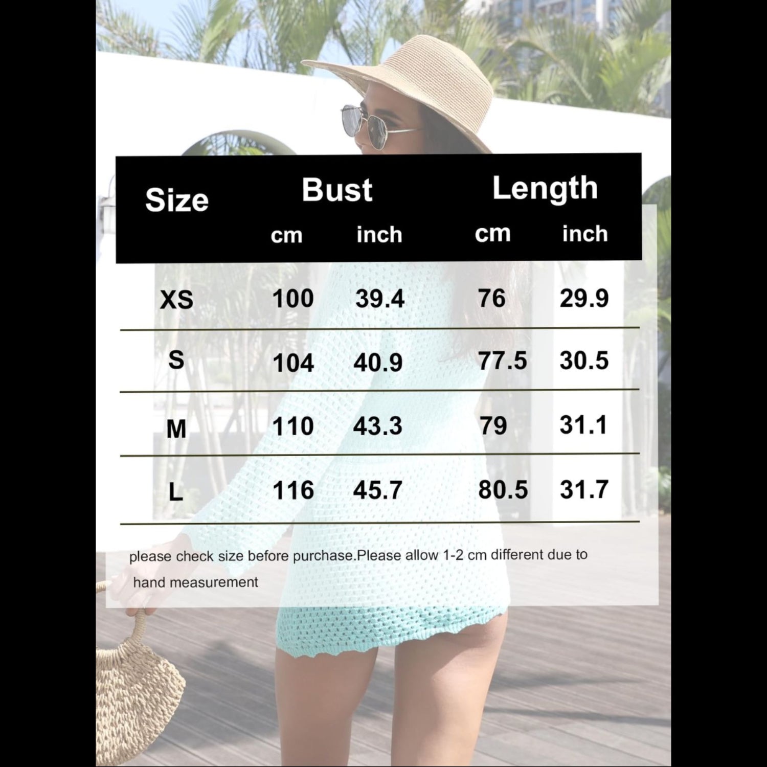 C17 - AiMgFUN Womens Swim Crochet Cover up Long Sleeve Bathing Suit Beach Dress Summer Swimwear Coverups