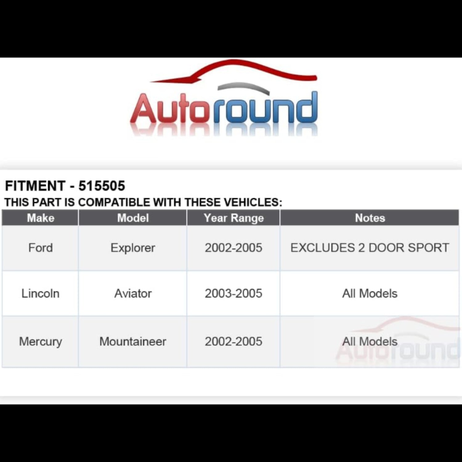 A27 - Autoround 515050 Front Wheel Hub Assembly Fits Ford and Lincoln
