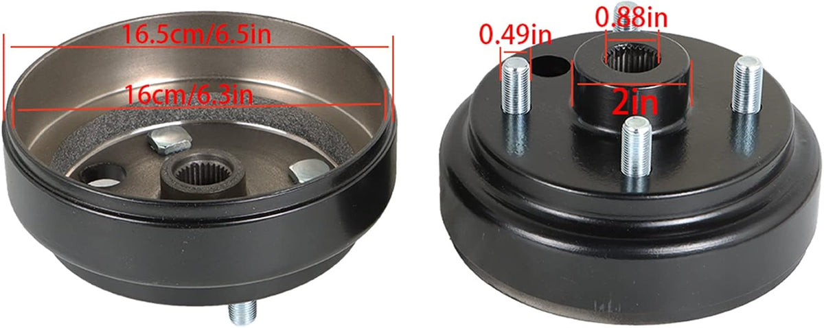 A10 - waltyotur 2 Pcs 30 Teeth Rear Wheel Brake Hub Drum 21807G1 41843-94 Replacement for RXV EZGO Gas 4 Cycle Golf Cart 1991-Up