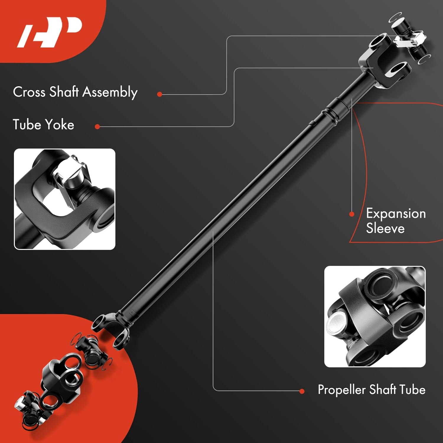 A-Premium Rear Complete Drive Shaft Prop Shaft Driveshaft Assembly Compatible with Toyota 4Runner 2010 2011 2012, 4WD Automatic Transmission
