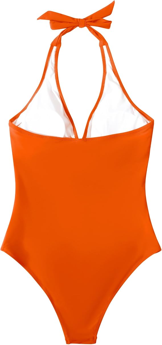 C47 - SUUKSESS Women Sexy Tummy Control One Piece Swimsuits Halter Push Up Bathing Suits
