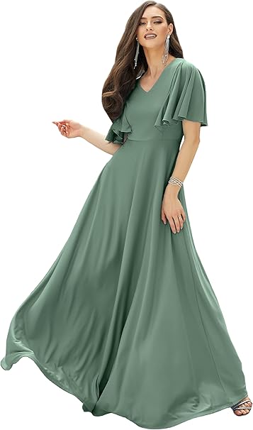C39 - Koh Koh Women's Long Elegant Bridesmaid Evening Cocktail Modest Maxi Dress