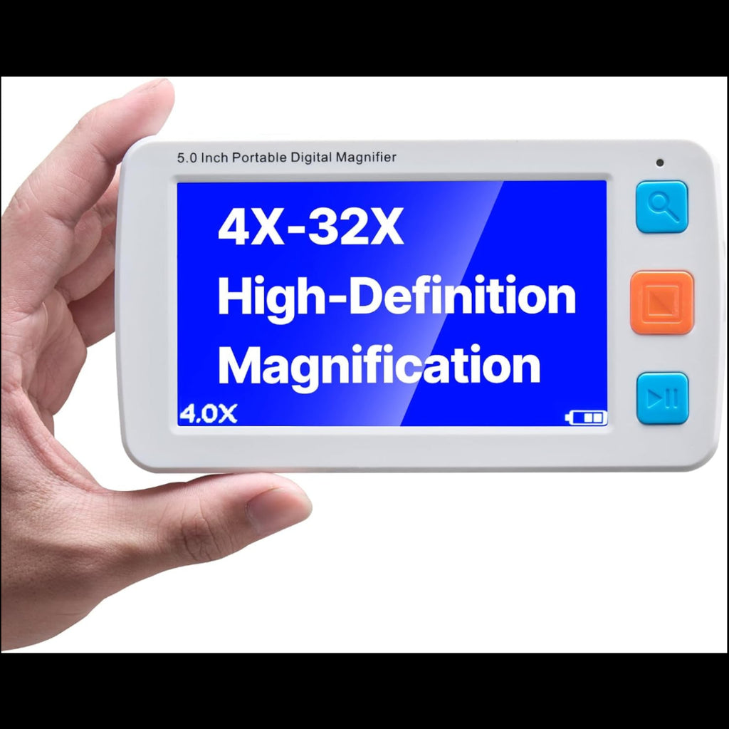 H4 - VEVOR Portable Digital Magnifier, 5-inch HD Electronic Video Magnifier for Low Version, 4X - 32X Zoom