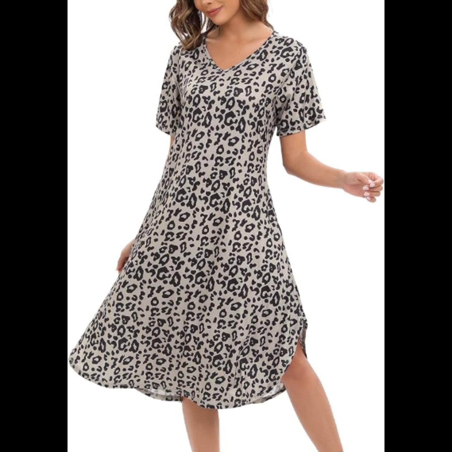 C28 - Women's Sleepwear Casual Nightshirts Long Nightgown Full Slip Sleep Nightshirt Sleepwear Lounge Dress