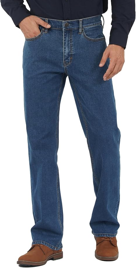 C31 - APUOR Men's Classic Relaxed Fit Flex Jeans Straight Loose fit Jeans