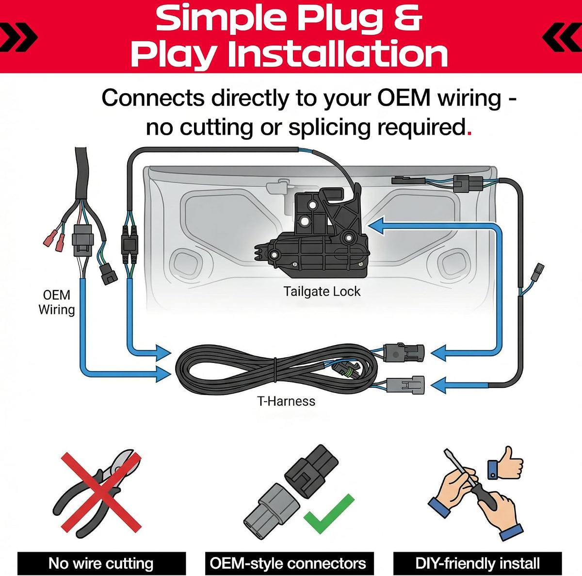 A13 - POPNLOCK LLC POP & LOCK PL8547HD POWER TAILGATE LOCK FITS TACOMA/TUNDRA, BLACK