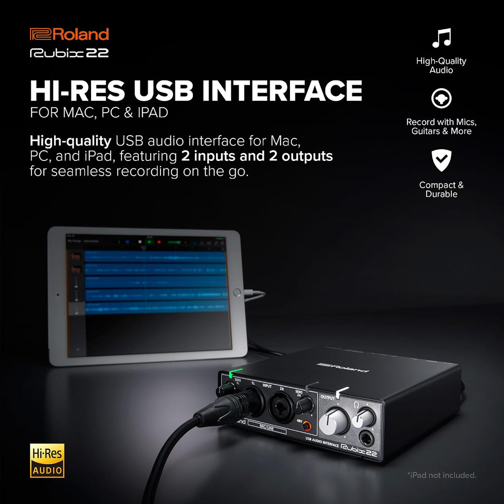 E2 - Roland Rubix22 USB Audio Interface, 2-In/2-Out