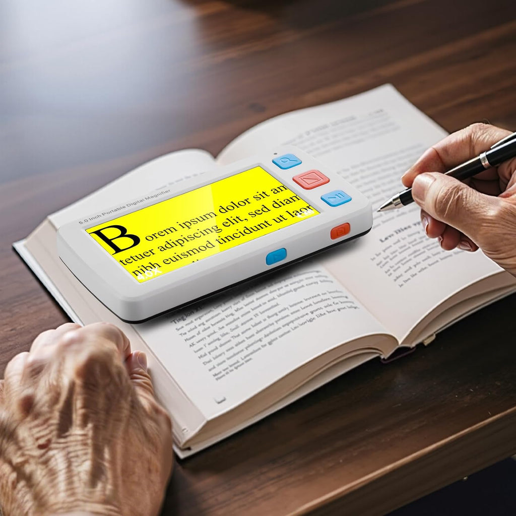 H4 - VEVOR Portable Digital Magnifier, 5-inch HD Electronic Video Magnifier for Low Version, 4X - 32X Zoom