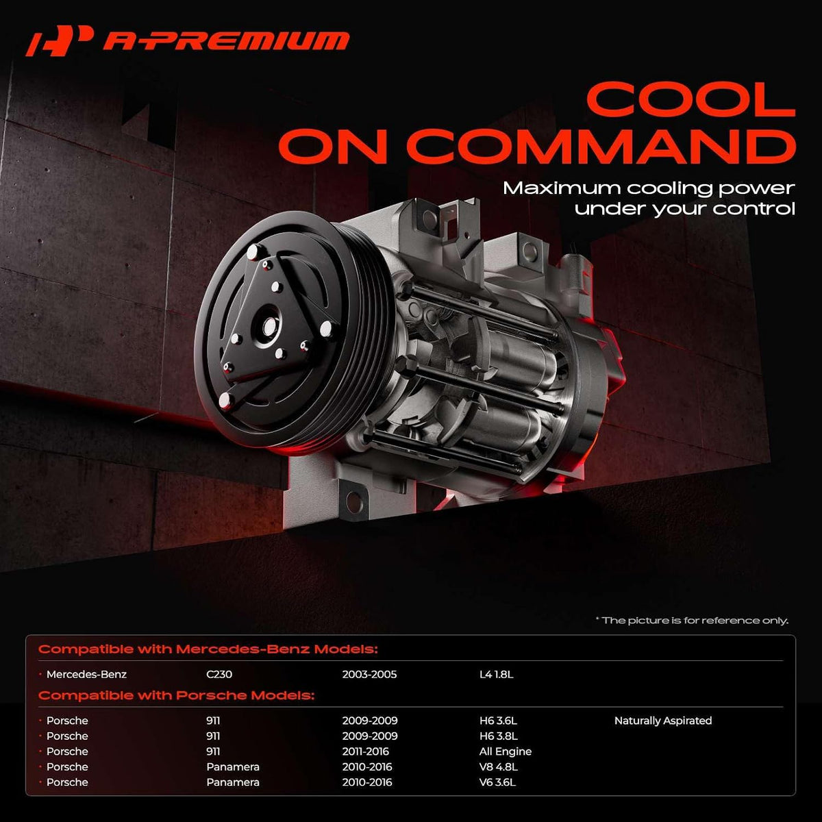 A138 - A-Premium Air Conditioner AC Compressor with Clutch for Porsche  and Mercedes-Benz