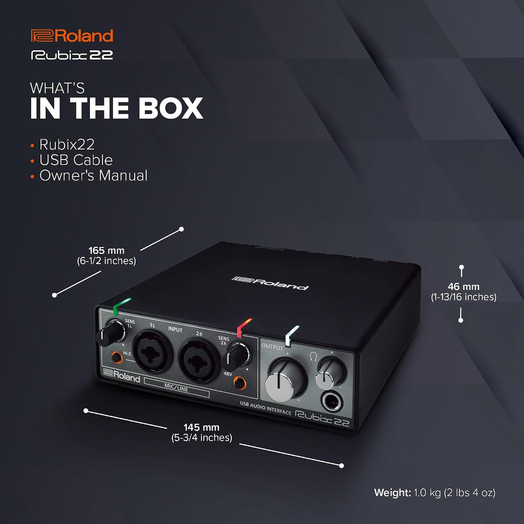 E2 - Roland Rubix22 USB Audio Interface, 2-In/2-Out