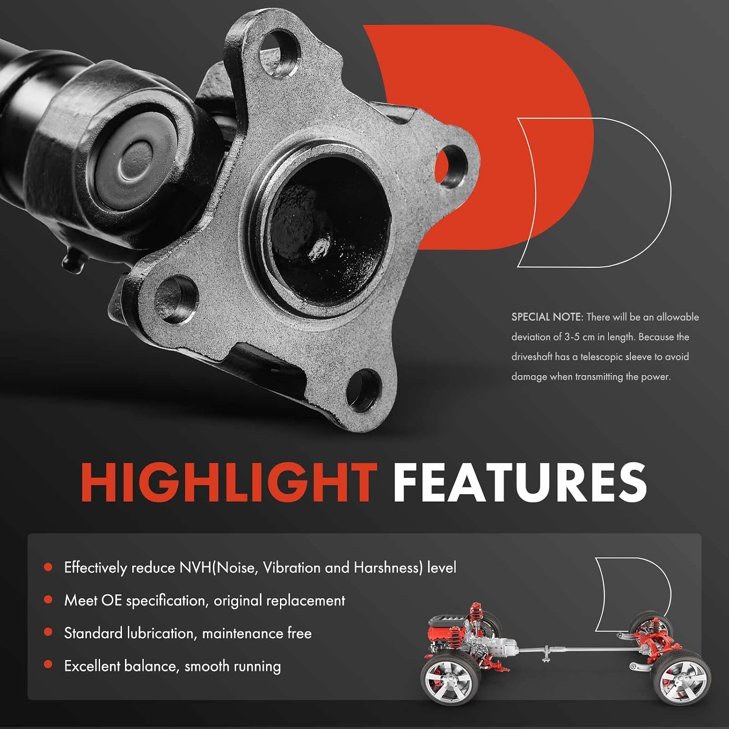 A-Premium Rear Complete Drive Shaft Prop Shaft Driveshaft Assembly Compatible with Toyota 4Runner 2010 2011 2012, 4WD Automatic Transmission