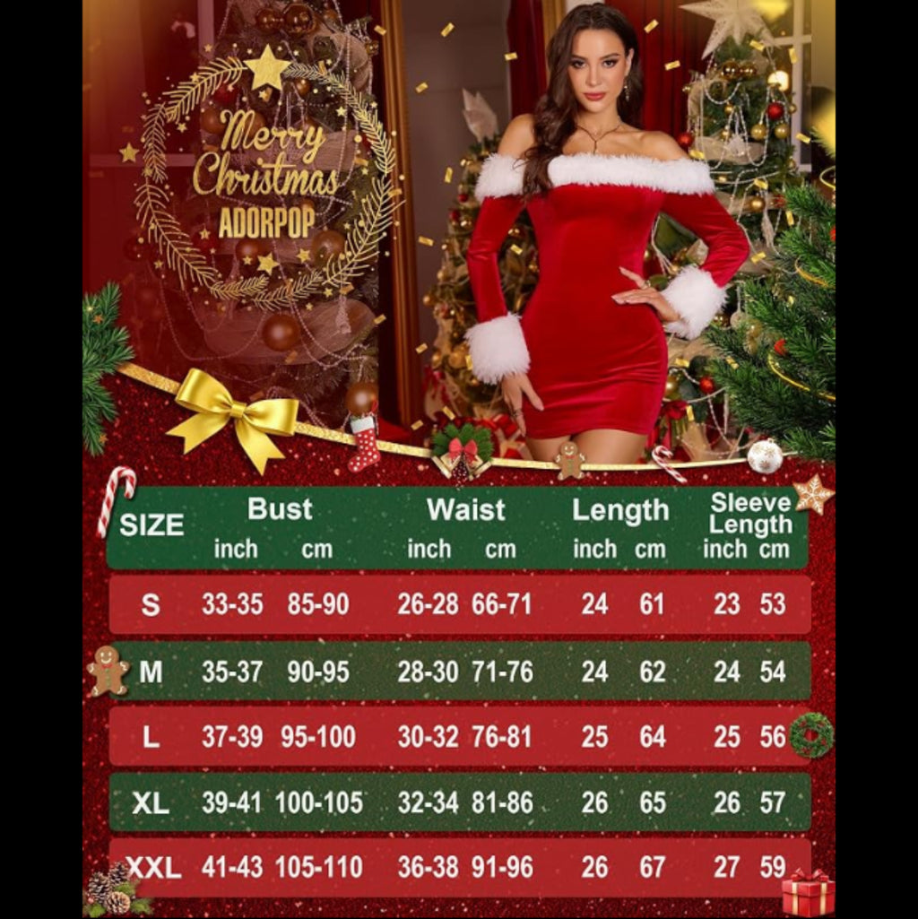 C11 - Christmas Party Sexy Dresses- Women Off The Shoulder Long Sleeve Fur Trim Velvet Ruched Bodycon Club Mini Dress