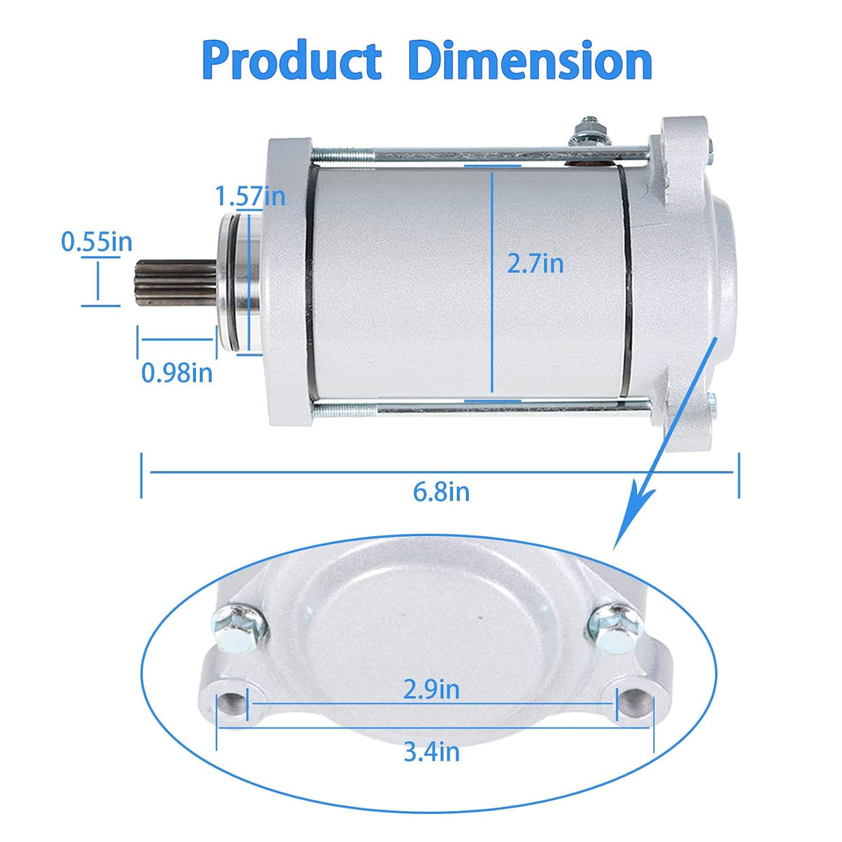 A120 - Labwork Starter Motor with Relay Replacement for Suzuki VL1500 VL1500B 1998-2004