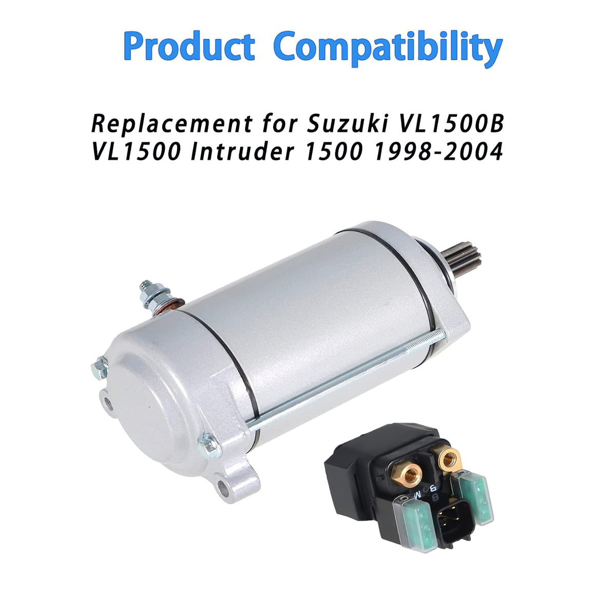 A120 - Labwork Starter Motor with Relay Replacement for Suzuki VL1500 VL1500B 1998-2004