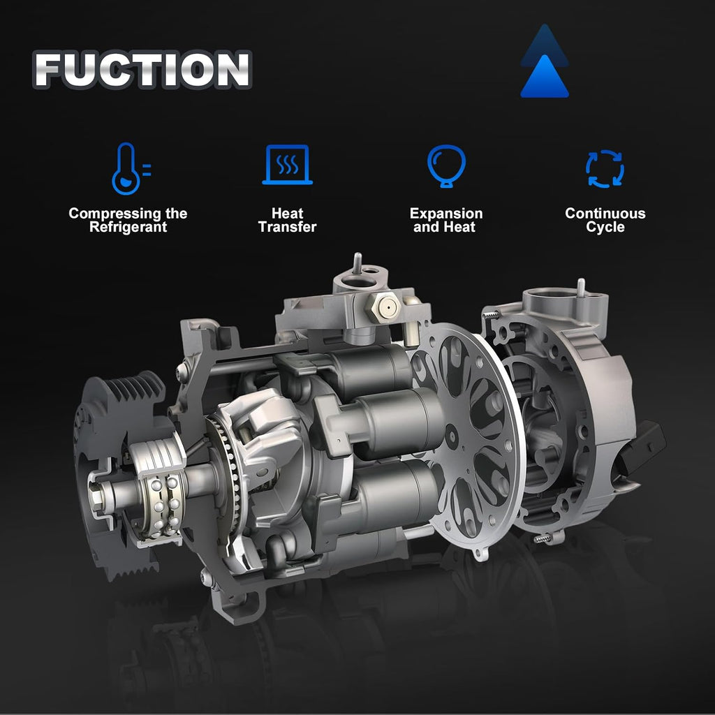 A38 - AC Compressor with Clutch Compatible with 2012-2015 Chevy Equinox 2.4L, 2012-2015 GMC Terrain 2.4L