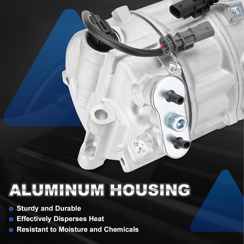 A38 - AC Compressor with Clutch Compatible with 2012-2015 Chevy Equinox 2.4L, 2012-2015 GMC Terrain 2.4L