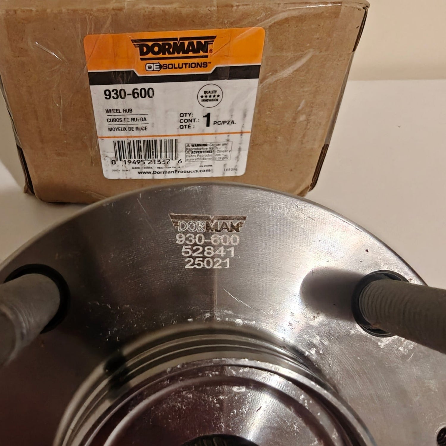 A3 - Dorman 930-600 Front Wheel Hub