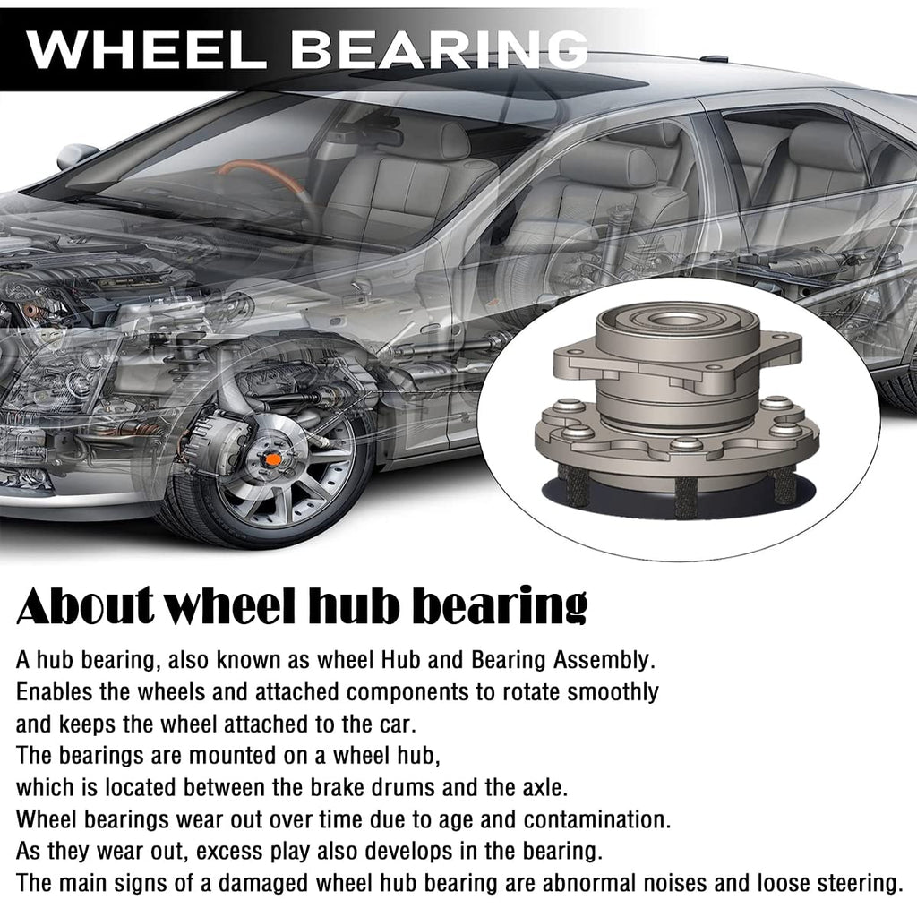 A42 - 512534 x2 (For FWD Models) Rear Wheel Hub and Bearing Assembly for Nissan