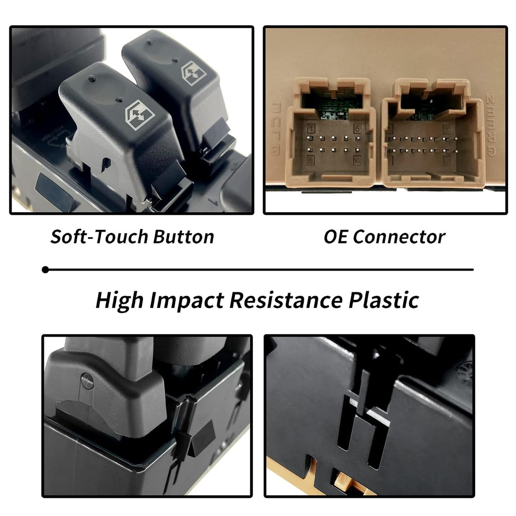 A45 - 15883319 Master Power Window Switch with Folding Mirror & Door Lock, Front Driver Side
