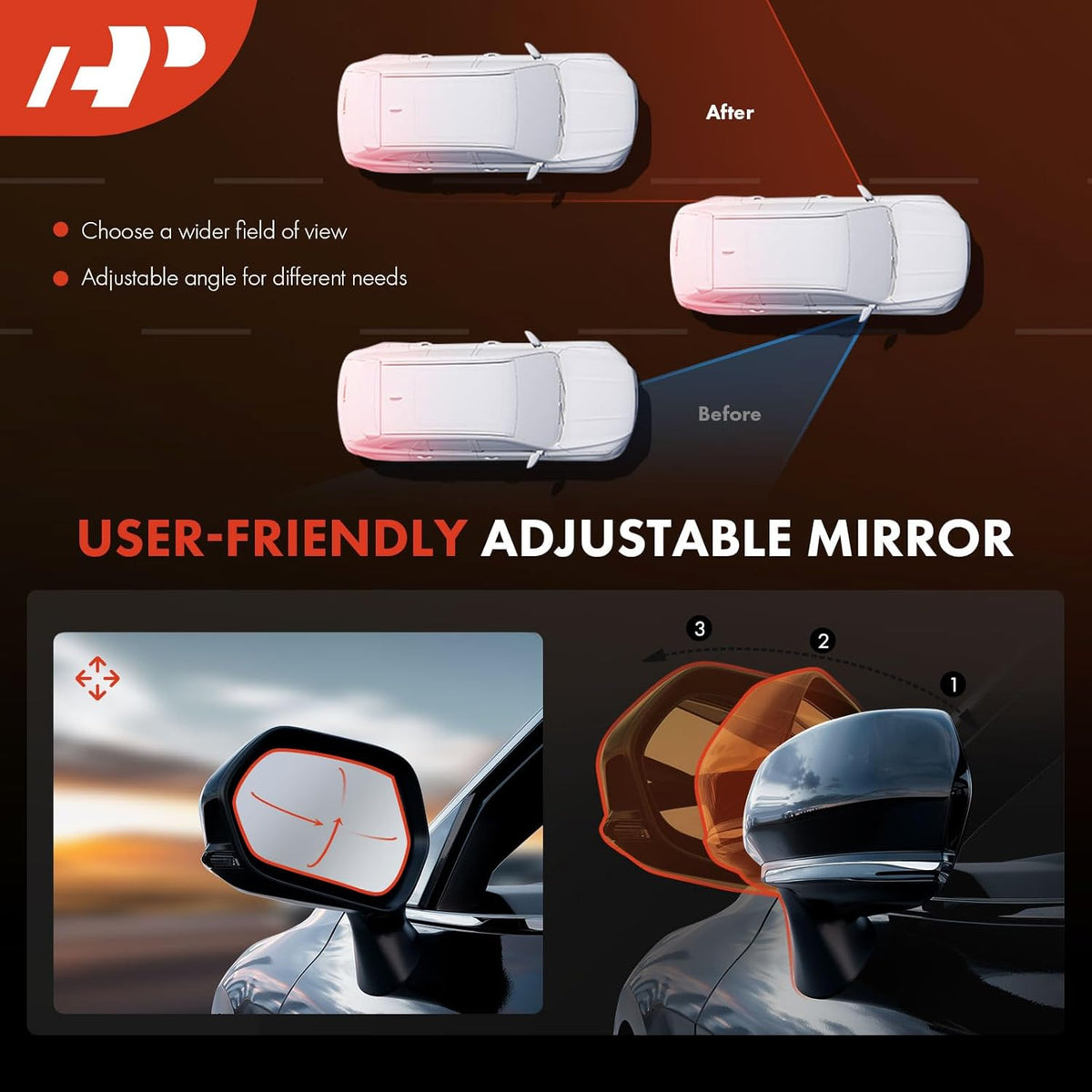 A51 - A-Premium Driver Side Power Door Mirror - Compatible with Hyundai Sonata 2015 2016 2017