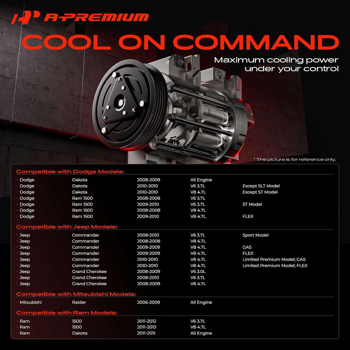A55 - A-Premium Air Conditioner AC Compressor with Clutch