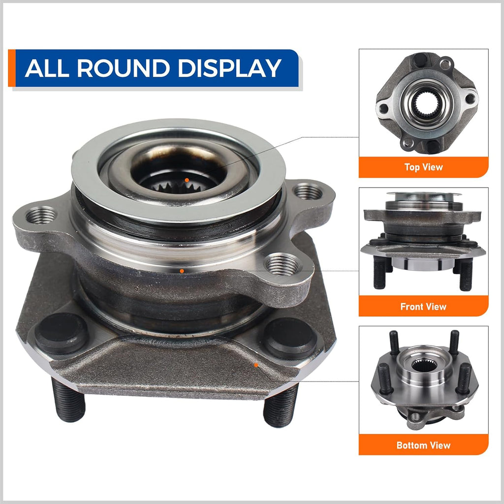 A56 - PAROD 513297 Set of 2 Front Wheel Hub & Bearing Assembly Fit for Nissan Sentra 07-12 ABS Models