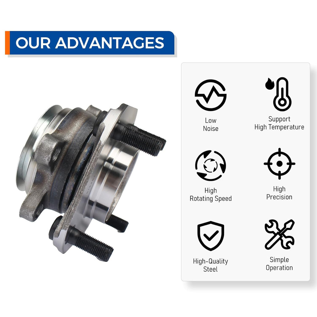 A56 - PAROD 513297 Set of 2 Front Wheel Hub & Bearing Assembly Fit for Nissan Sentra 07-12 ABS Models