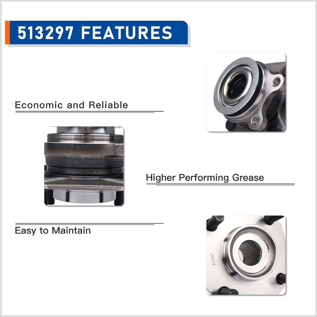 A56 - PAROD 513297 Set of 2 Front Wheel Hub & Bearing Assembly Fit for Nissan Sentra 07-12 ABS Models