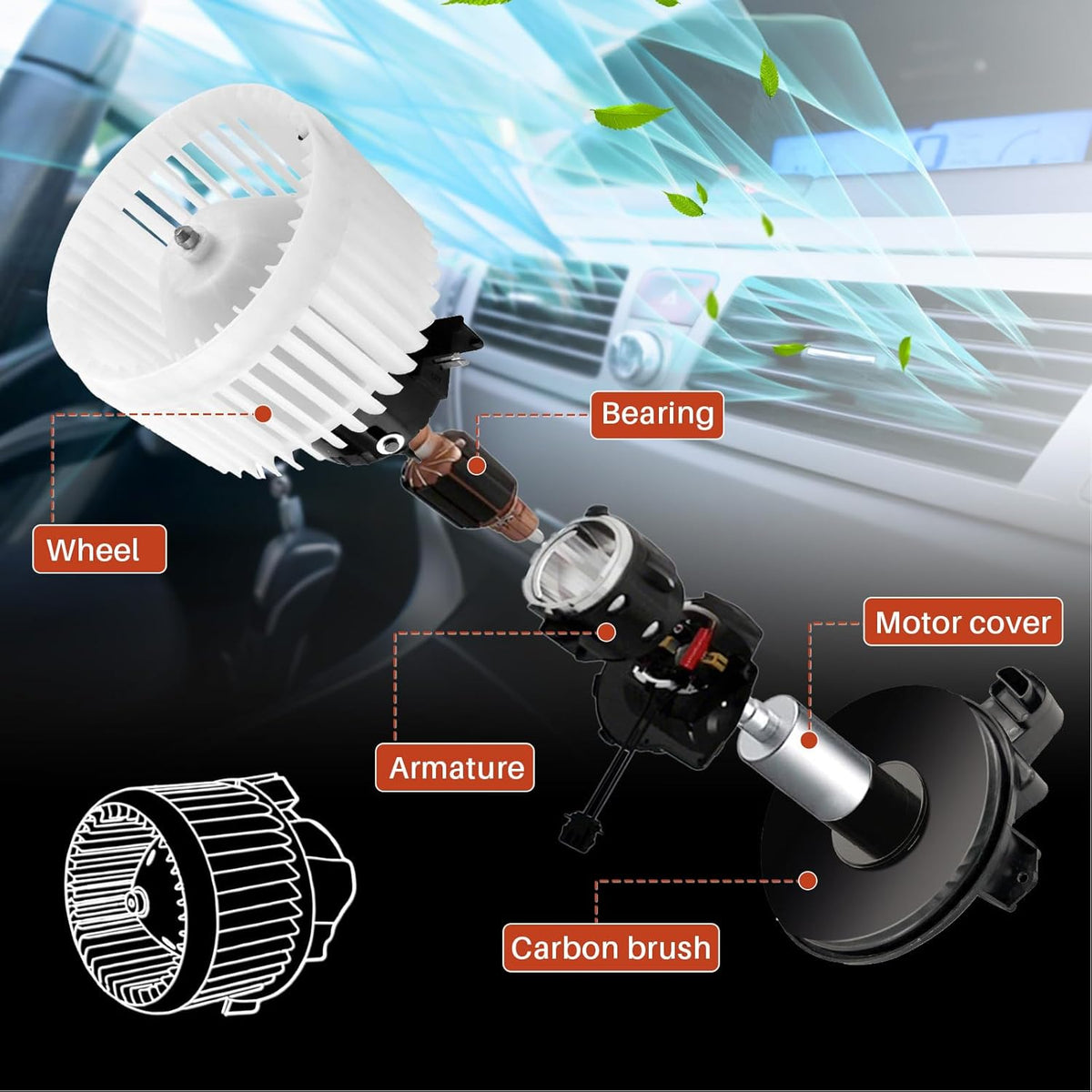 A69 - AC Blower Motor 700228 for Toyota, Lexus, Subaru and Cadillac