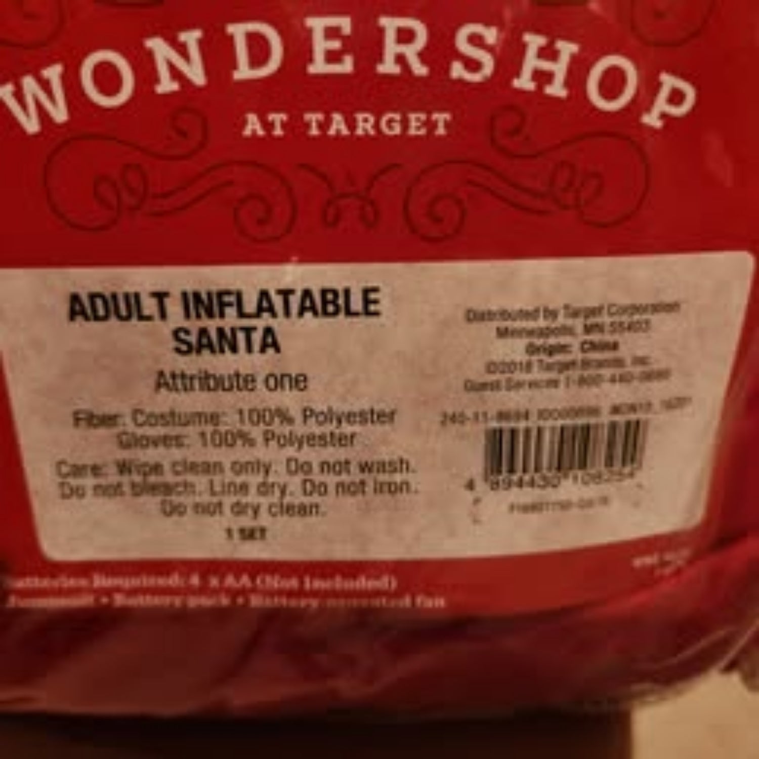 C0 - WONDERSHOP INFLATABLE ADULT SANTA COSTUME
