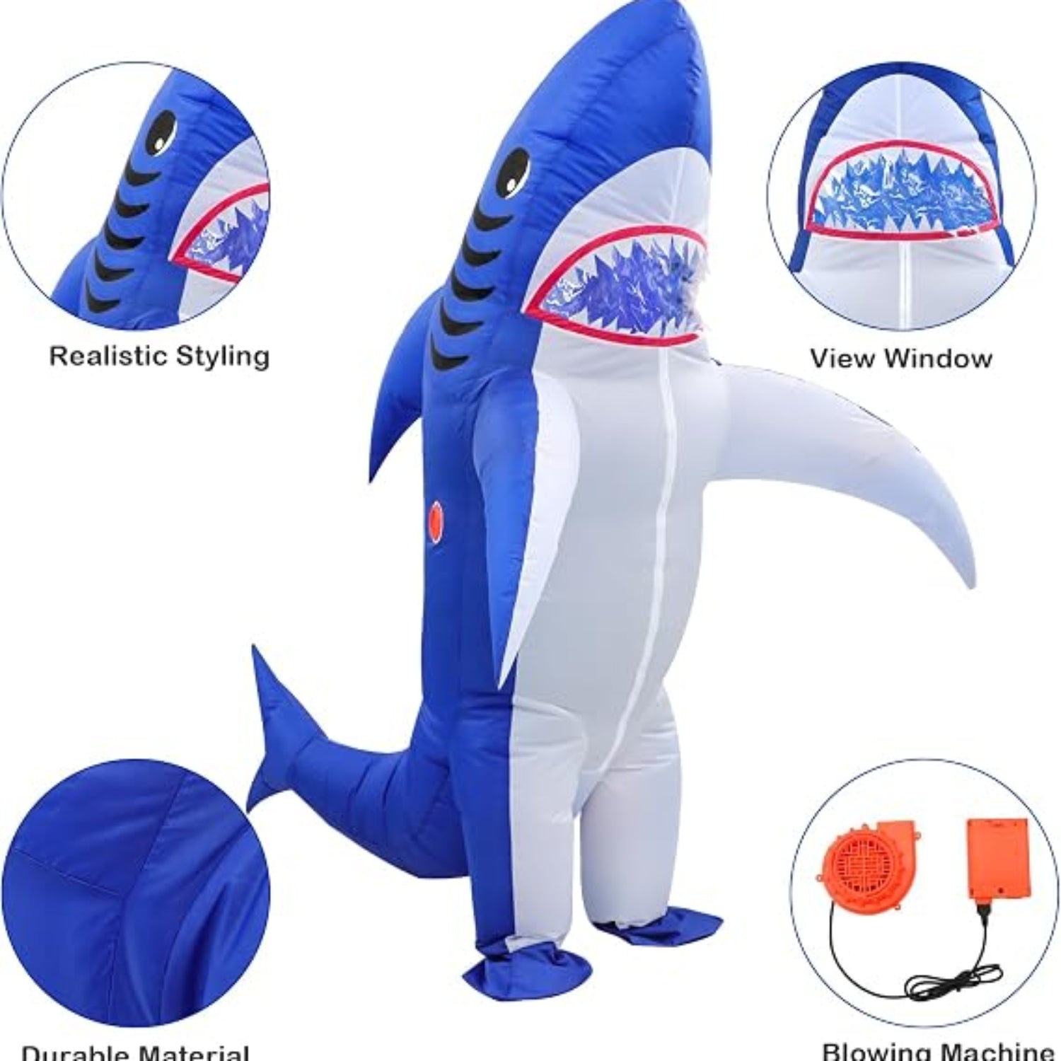 C29 - Adult Inflatable Shark Costume for Halloween Party, Cosplay Dress