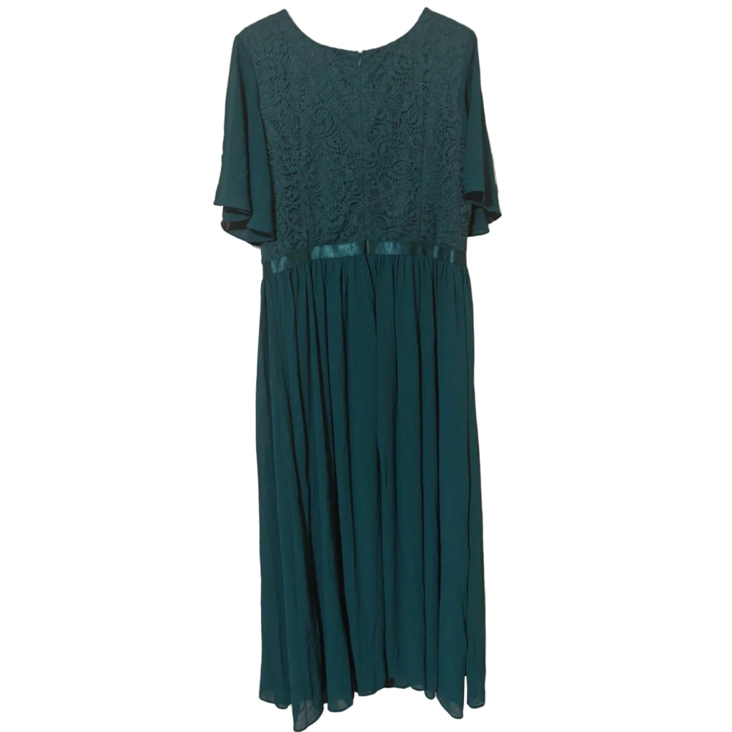C2 - BBONLINEDRESS WOMENS LACE BRIDESMAID FORMAL EVENING GOWNS PROM CHIFFON WEDDING GUEST DRESS - TURQUOISE 2XL