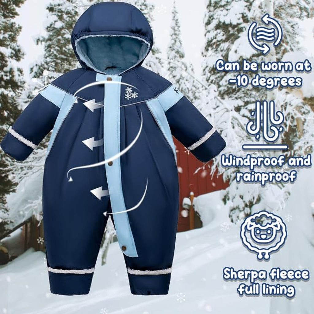 C30 - Baby Padded Snowsuit Winter Coat Neutral Baby Clothes Newborn Bunting Premsuit Outwear Baby Boys Girls Jacket