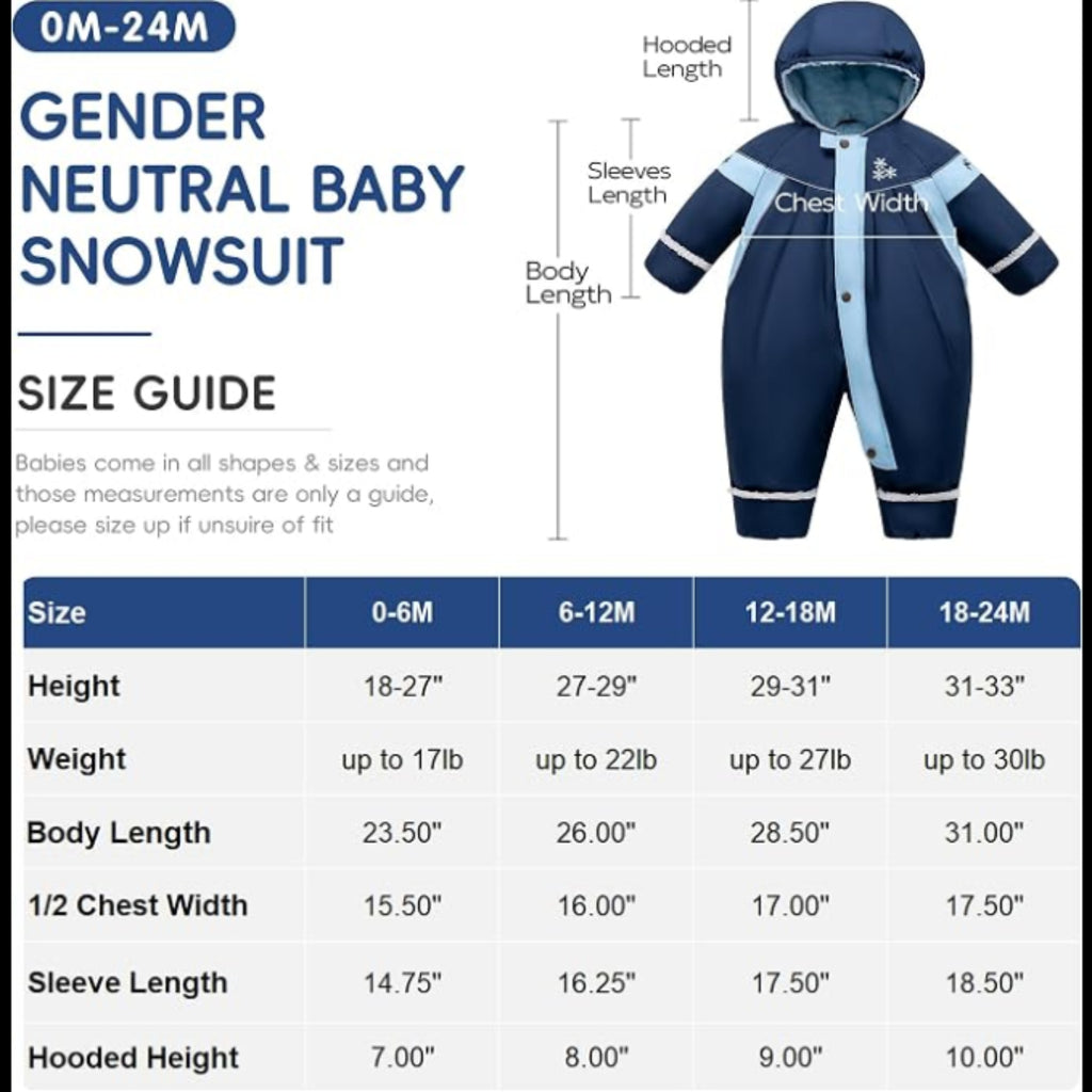 C30 - Baby Padded Snowsuit Winter Coat Neutral Baby Clothes Newborn Bunting Premsuit Outwear Baby Boys Girls Jacket