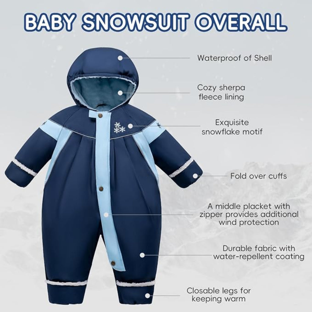 C30 - Baby Padded Snowsuit Winter Coat Neutral Baby Clothes Newborn Bunting Premsuit Outwear Baby Boys Girls Jacket