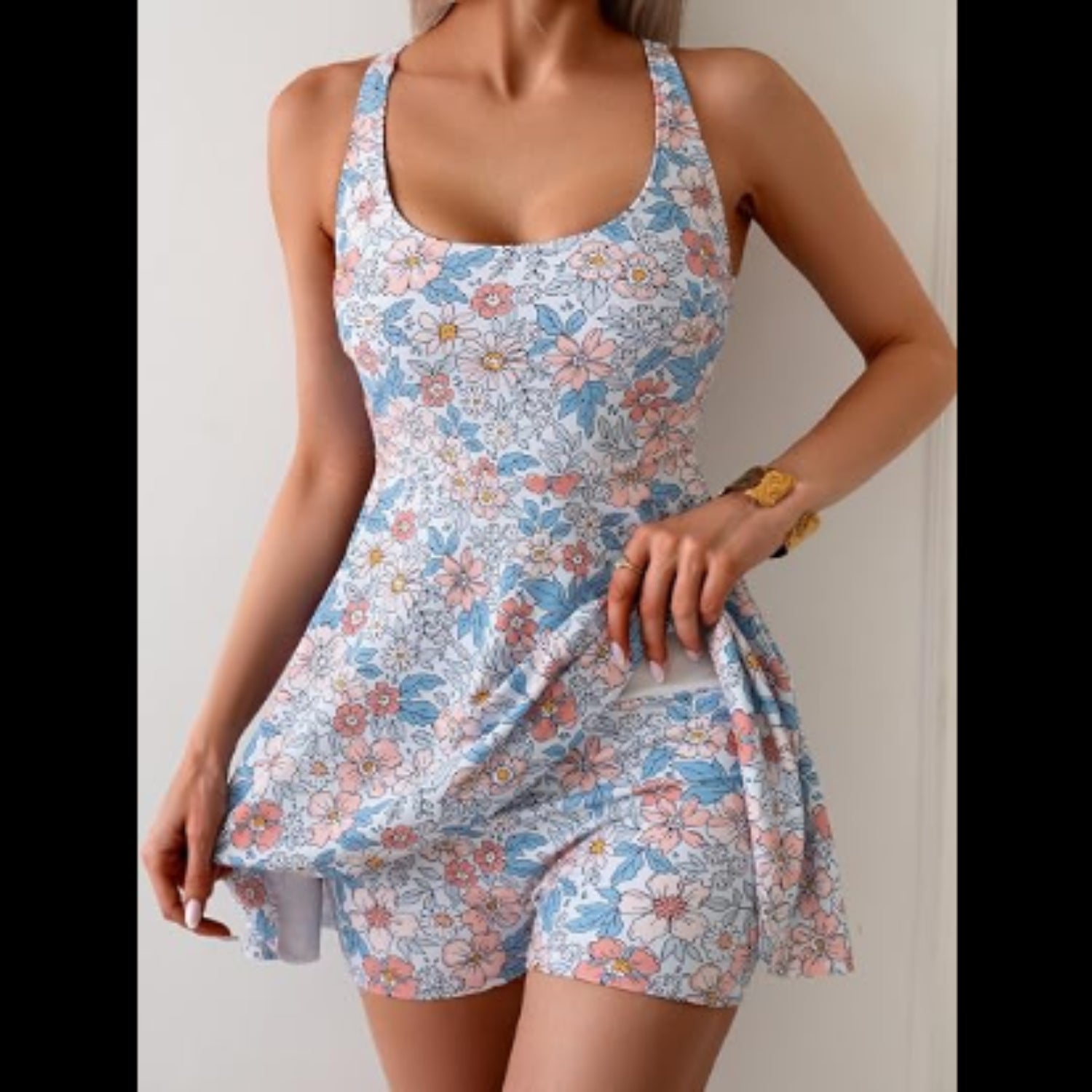 C38 - B2prity One Piece Swimdress Swimsuits for Women Tummy Control Swim Dress Cute Modest Skirt Bathing Suit