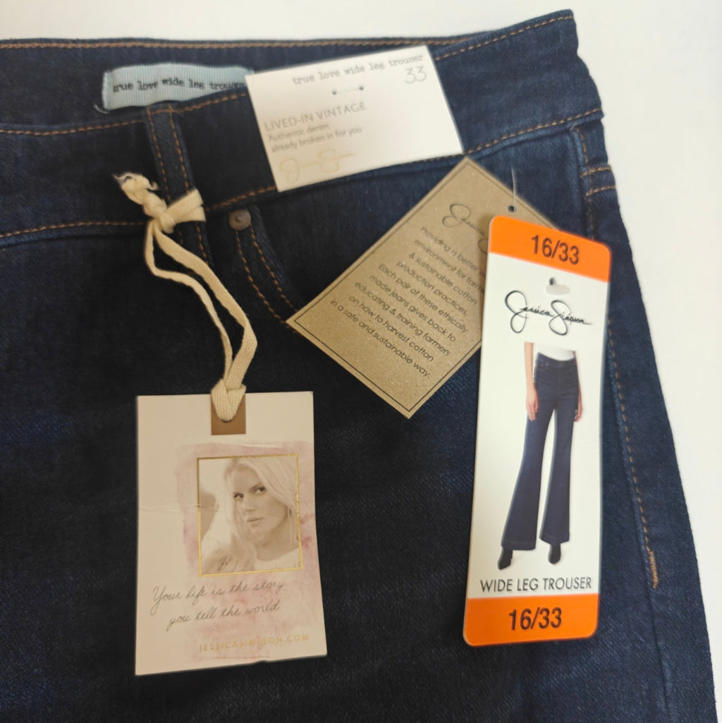 C42 - Jessica Simpson Women's True Love Trouser Wide Leg Jeans
