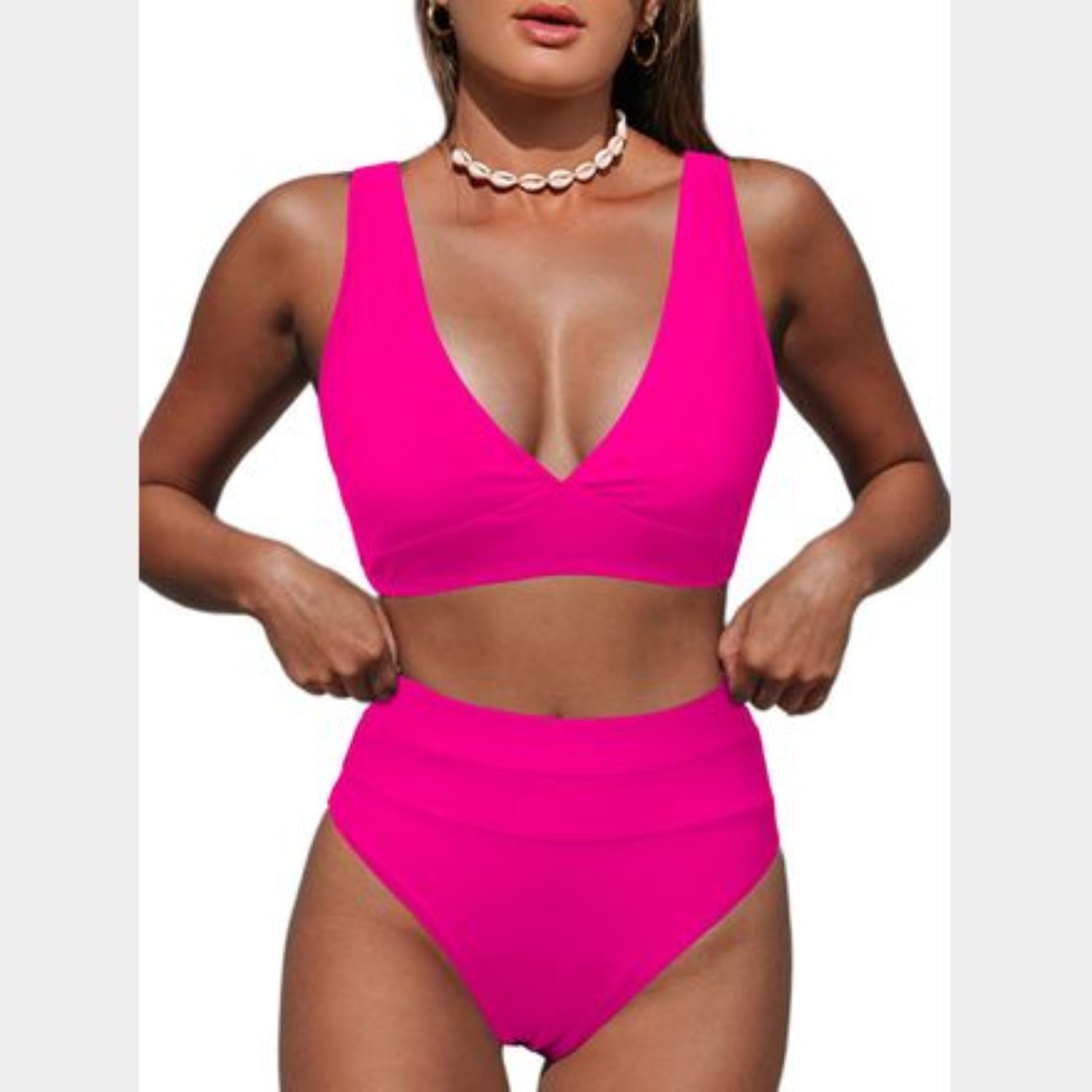 C45 - Edelqual Women's High Waisted Bikini Sets Tummy Control Swimsuit 2 Piece Bathing Swimming Suit 2026 Swimwear Modest Resort Cruise Wear Matching Outfits Tankini