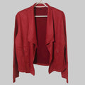 C48 - Womens Faux Suede Jackets Open Front Cardigan Cropped Casual Blazer Jacket Fashion Office Long Sleeve Plus Size Outwear