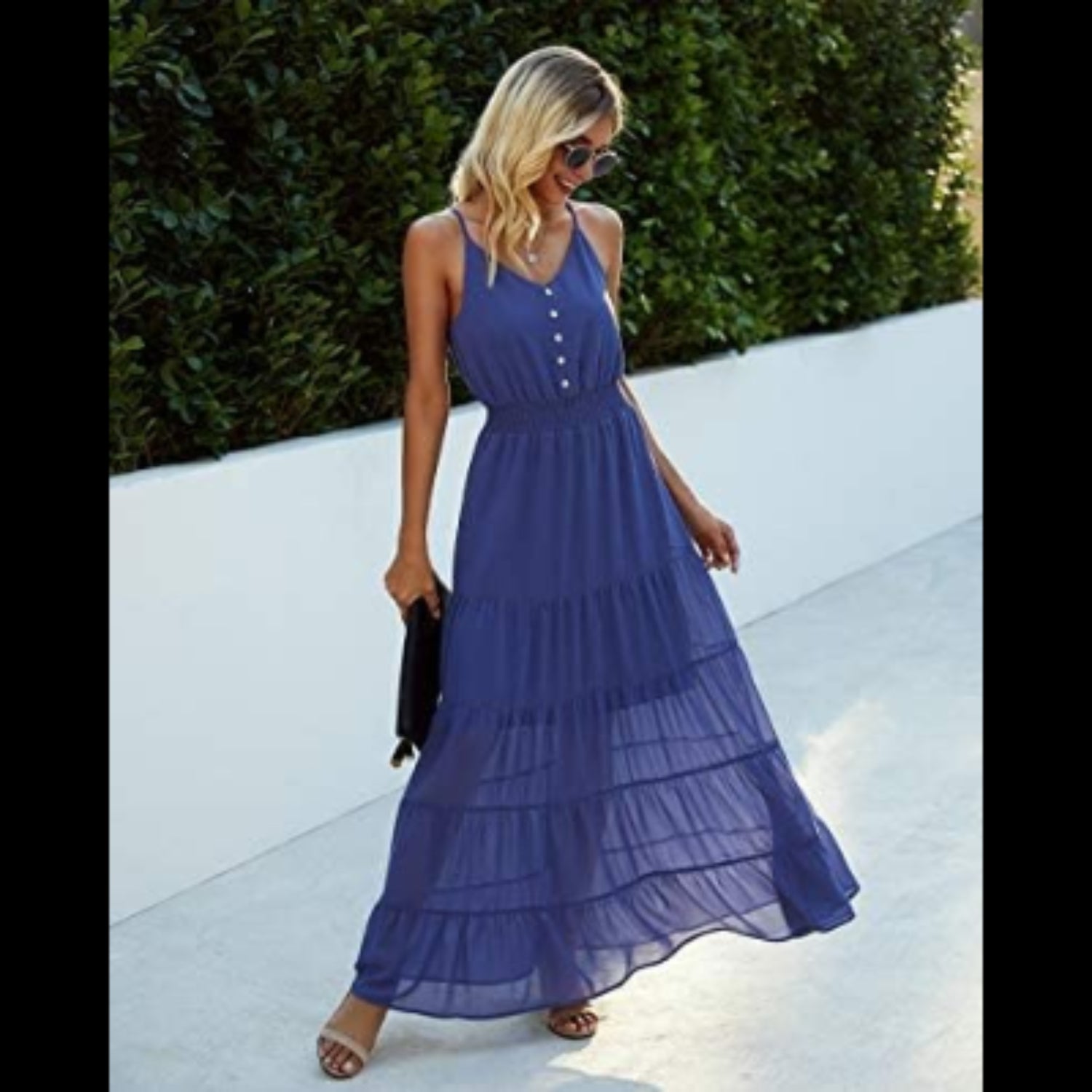 C51 - PRETTYGARDEN Women's 2026 Summer Maxi Dress Spaghetti Strap Sleeveless High Waist Beach Vacation Long Sundresses