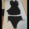 C55 - Swim Lushoire Plus Size Women Holiday Solid Color Cross Chest Strap Tank Top Swimsuit Summer
