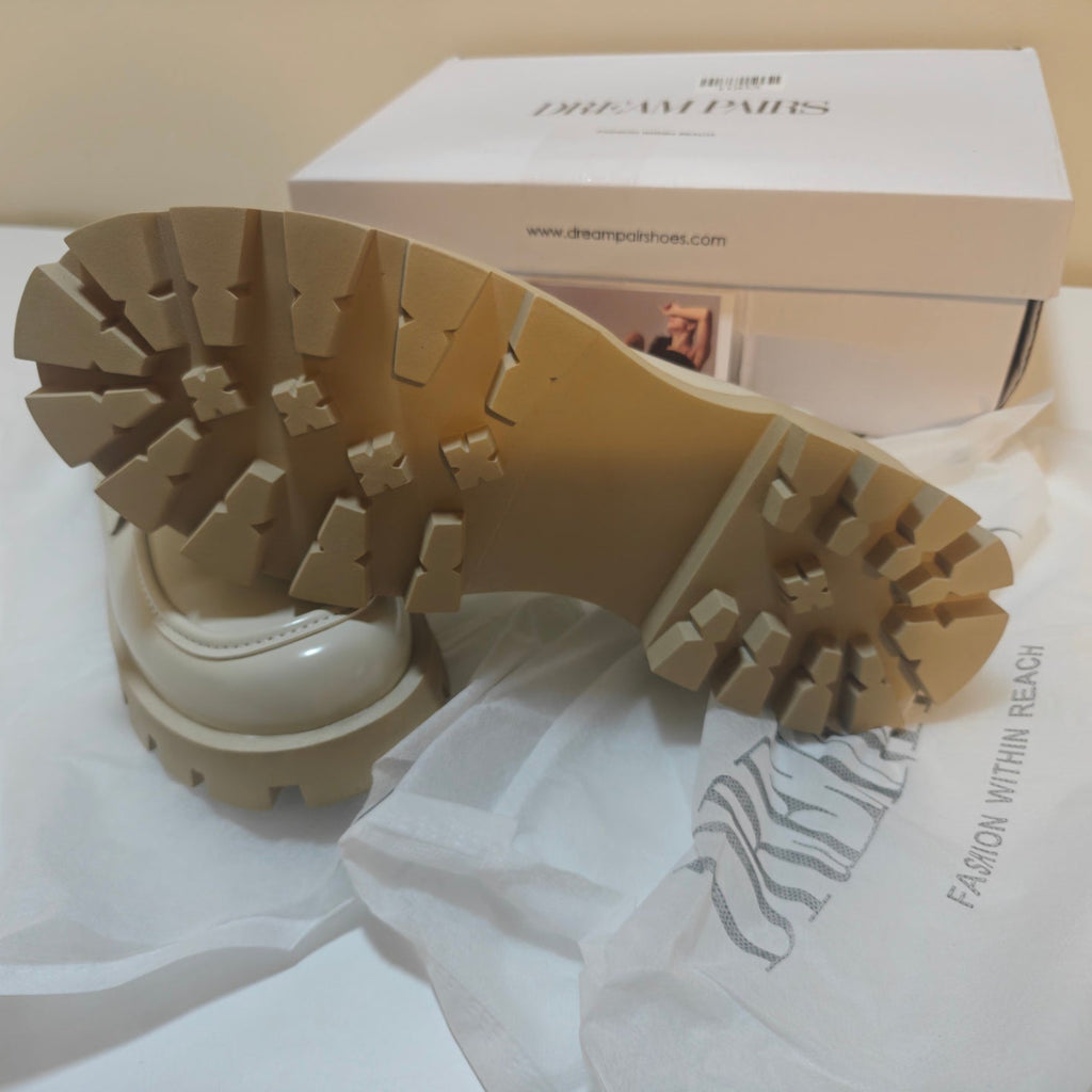 C58 - DREAM PAIRS Women's Platform Loafers Lug Sole Slip On Chunky Penny Loafers Business Casual Shoes for Women Dressy and Work