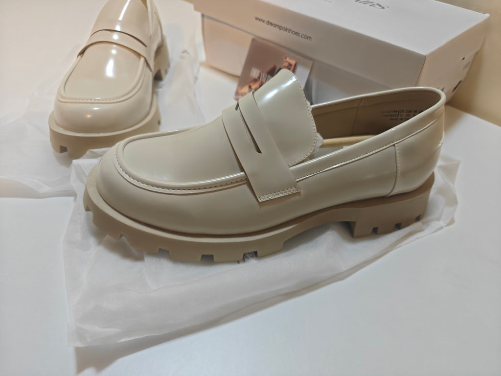 C58 - DREAM PAIRS Women's Platform Loafers Lug Sole Slip On Chunky Penny Loafers Business Casual Shoes for Women Dressy and Work