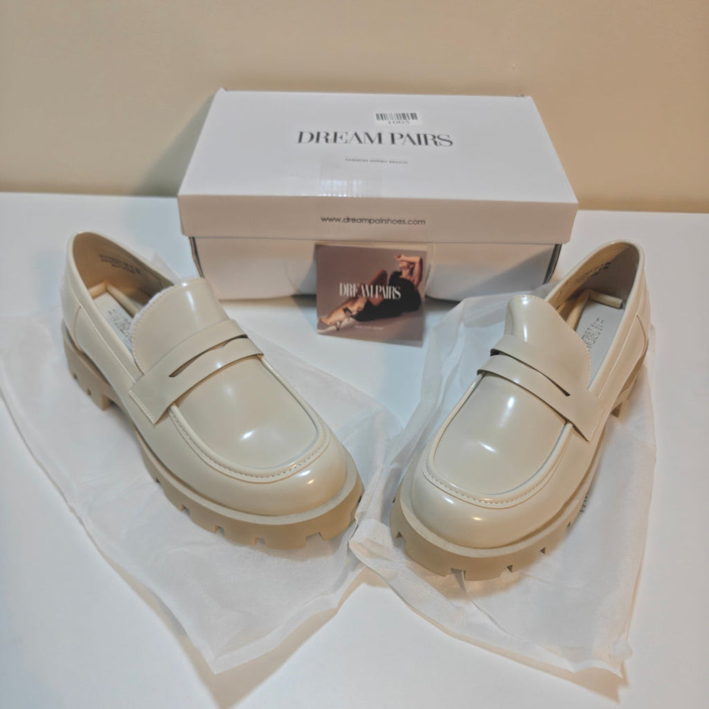 C58 - DREAM PAIRS Women's Platform Loafers Lug Sole Slip On Chunky Penny Loafers Business Casual Shoes for Women Dressy and Work
