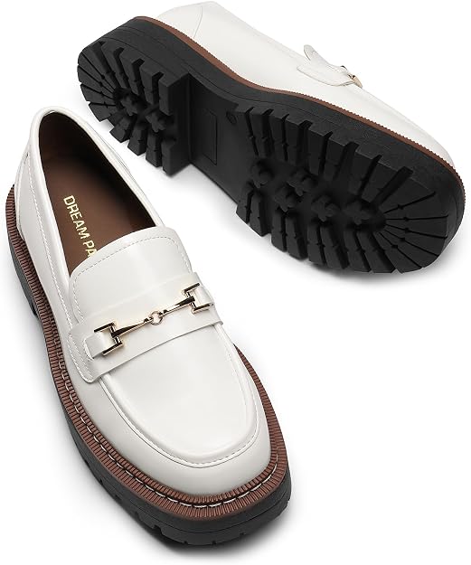 C59 - DREAM PAIRS Loafers for Women Platform Chunky Heel Slip On Loafers Business Office Casual Dressy Loafer Shoes