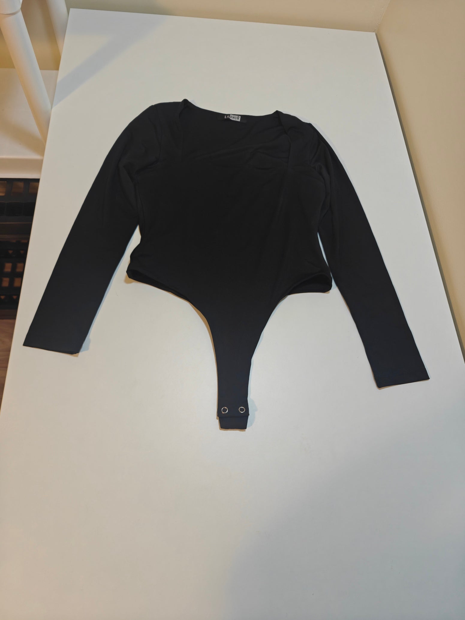 C63 - LILAMOR Body Suit, Women's Sexy Square Neck Long Sleeve Bodysuit - Bodysuit Women, Double Lined Women's Tops