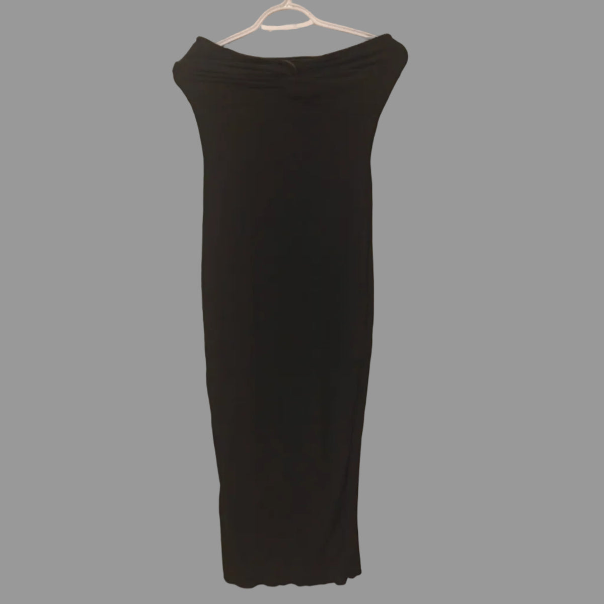 C65 - PRETTYGARDEN Women's Bodycon Long Dresses Summer Strapless Tube Twist Knot Front Ribbed Knit Maxi Cocktail Dress