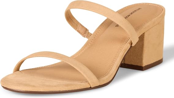 C67 - Amazon Essentials Women's Thin Two Strap Heeled Slide