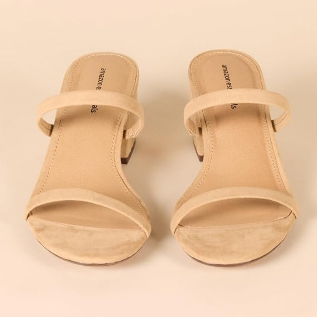 C67 - Amazon Essentials Women's Thin Two Strap Heeled Slide