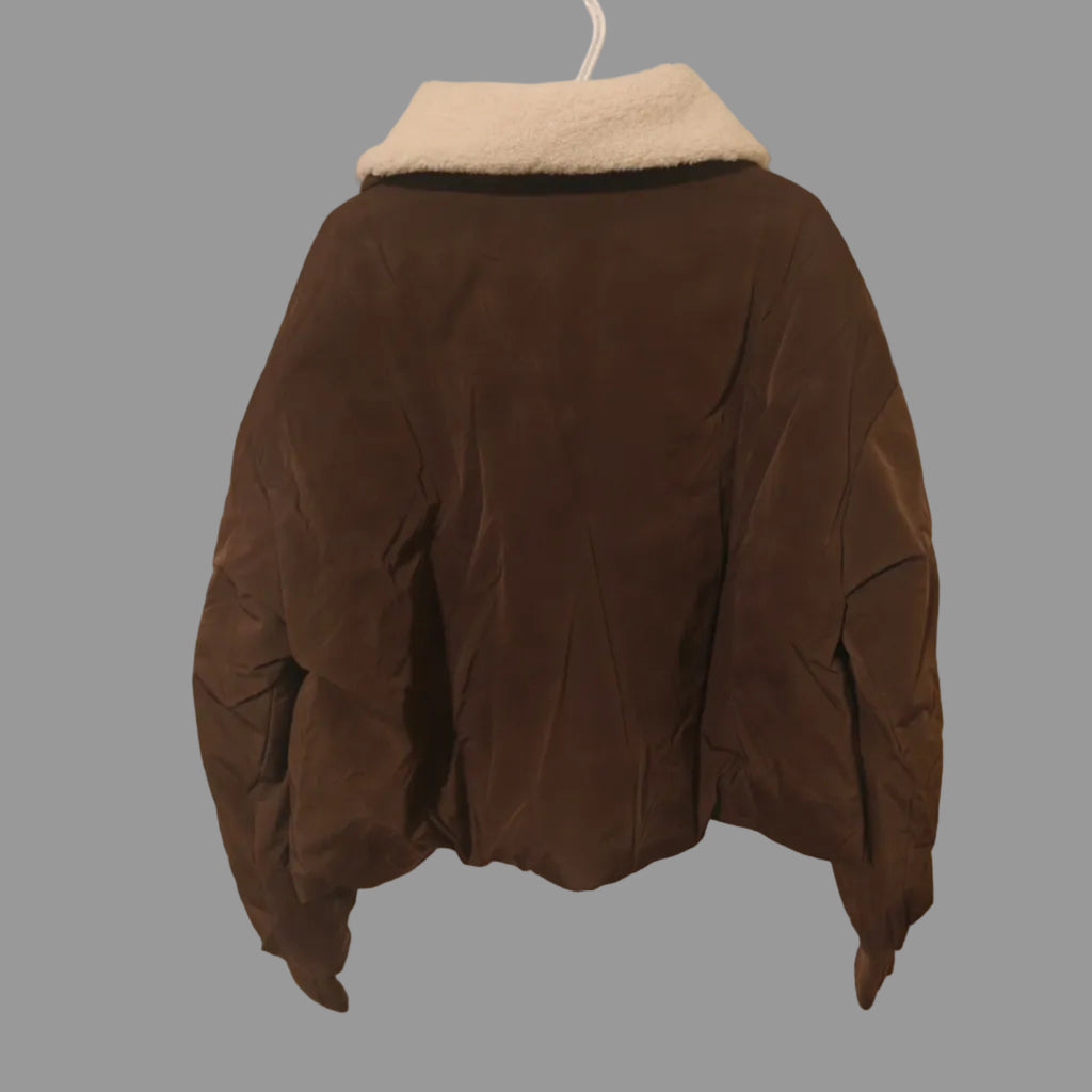 C74 - Women's Winter Puffer Jacket Cropped Coat Long Sleeve Warm Jackets Short Outerwear